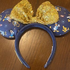 Loungefly Blue and Gold 50th Anniversary Disney Ears